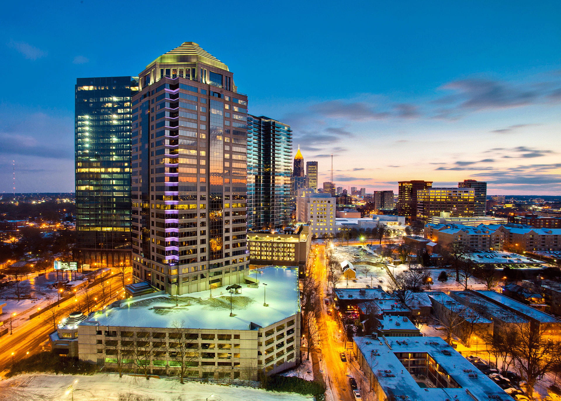 Bright City Lights Sunset Fade