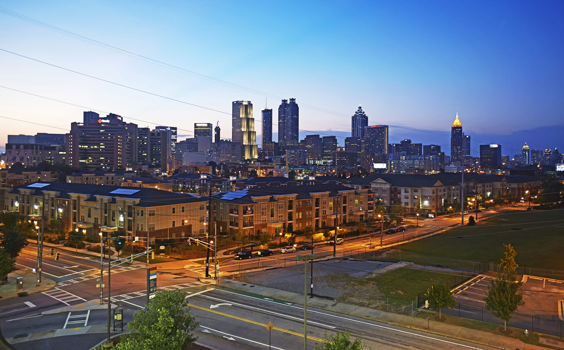 Atlanta cityscape at night