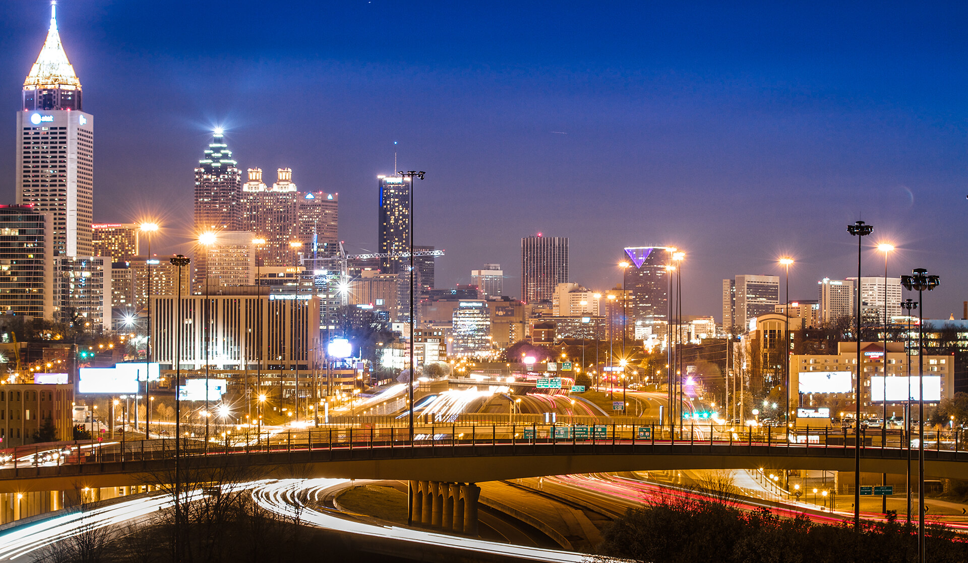 Downtown Atlanta Skyline at Night